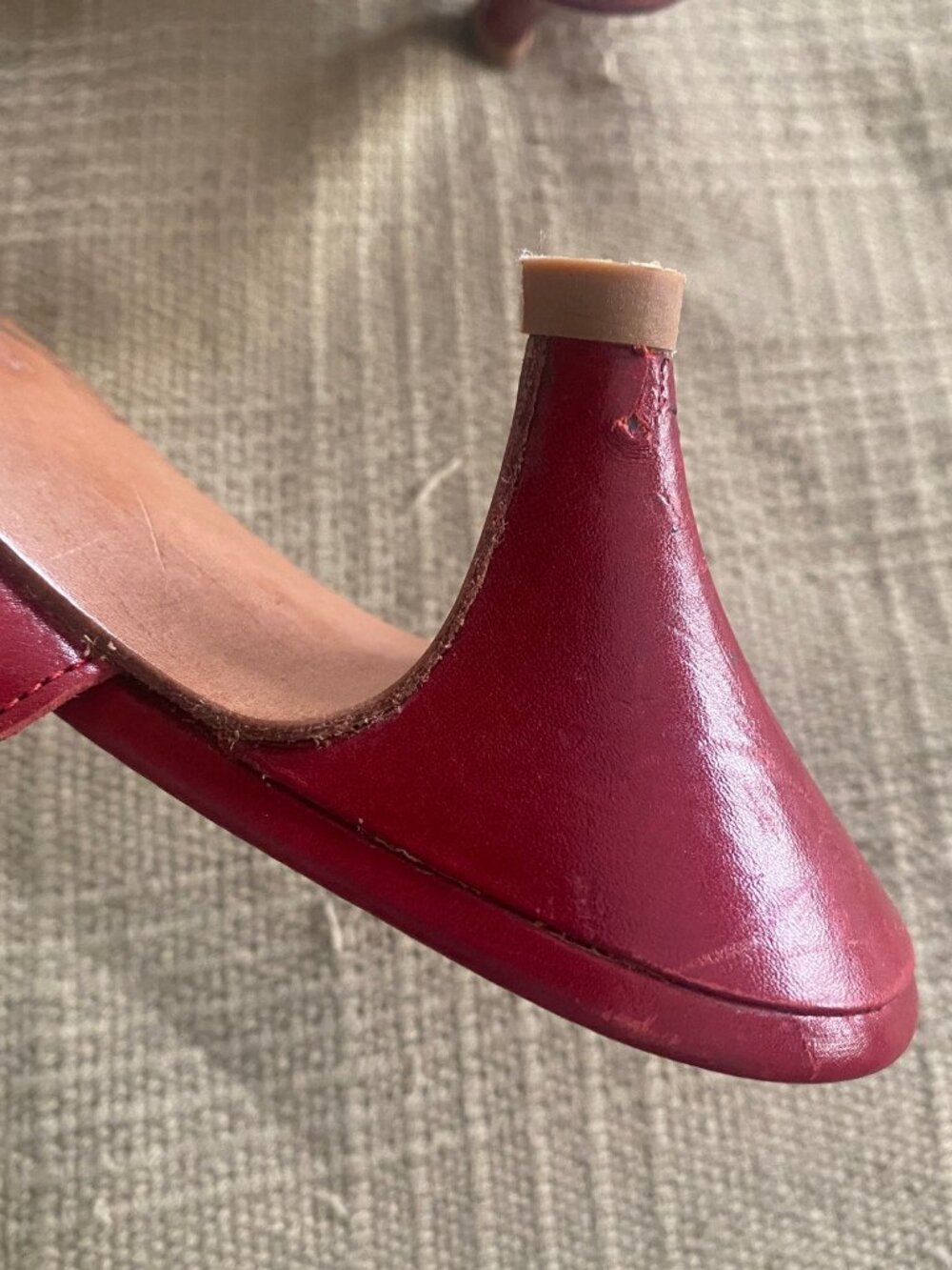 Red Embellished Women's Mules - Fashion Heel - Picture 8 of 8